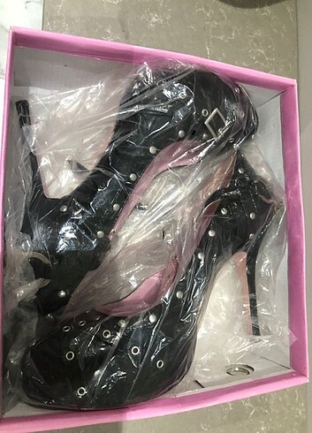 Siyah Platform Fetish Yüksek Topuklu Ayakkabı - Görsel 2