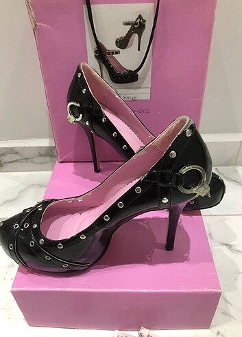 Siyah Platform Fetish Yüksek Topuklu Ayakkabı - Görsel 8