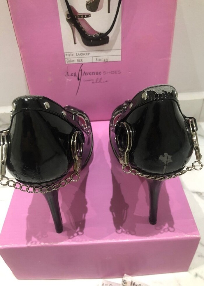 Siyah Platform Fetish Yüksek Topuklu Ayakkabı - Görsel 3