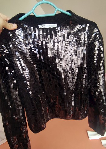Zara siyah Payetli Üst - Görsel 4