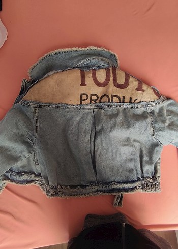 Kadın Kahverengi Kısa Kesim Denim Ceket - Görsel 2