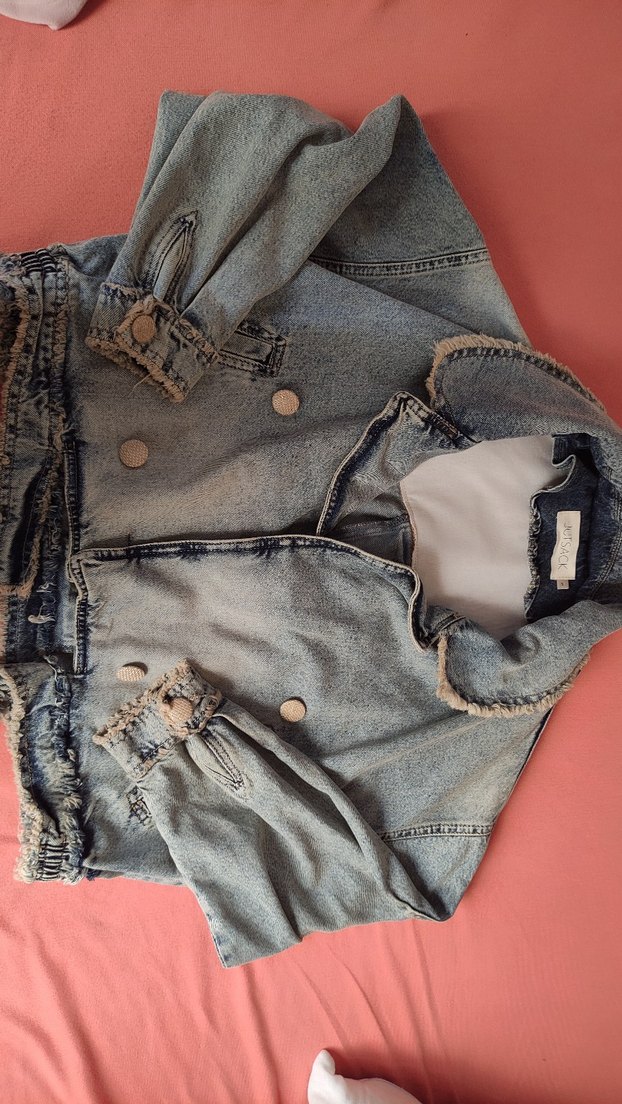 Kadın Kahverengi Kısa Kesim Denim Ceket - Görsel 3