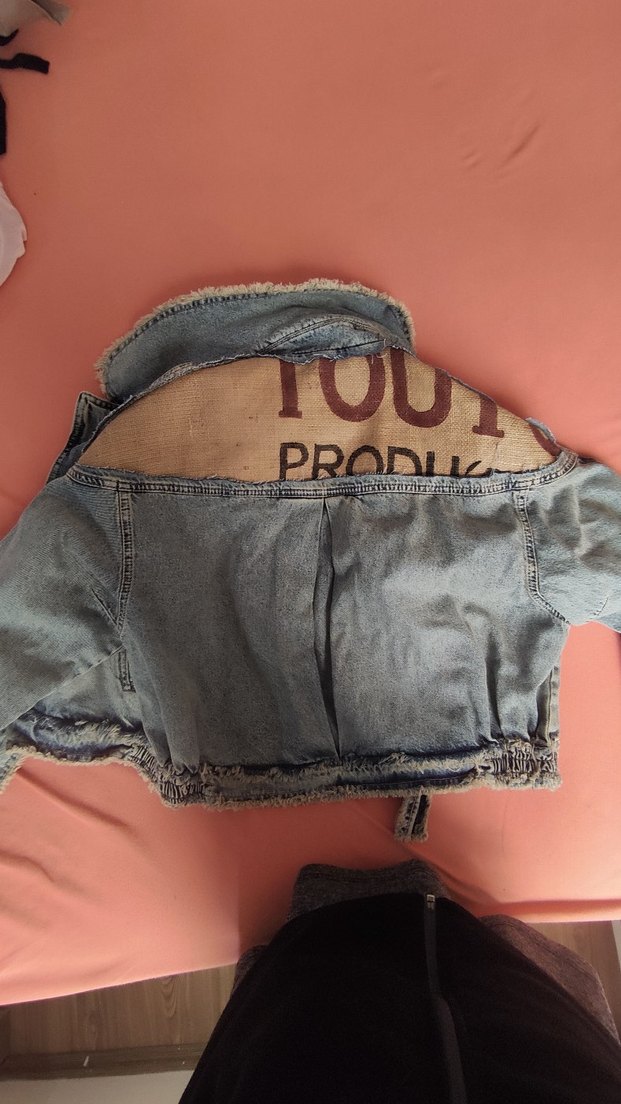 Kadın Kahverengi Kısa Kesim Denim Ceket - Görsel 2