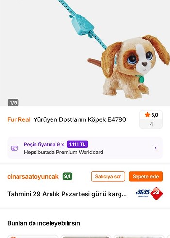 FurReal Walkalots Kahverengi Peluş Köpek - Görsel 3