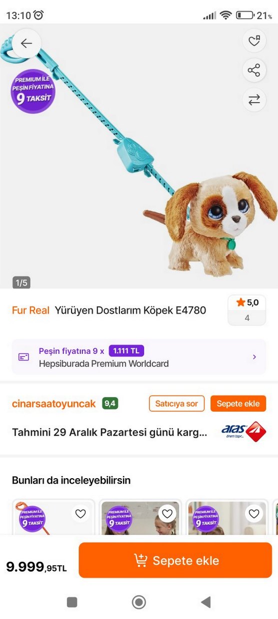 FurReal Walkalots Kahverengi Peluş Köpek - Görsel 3