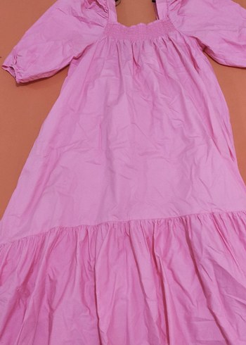 Pembe Bohem Midi Elbise - Görsel 5