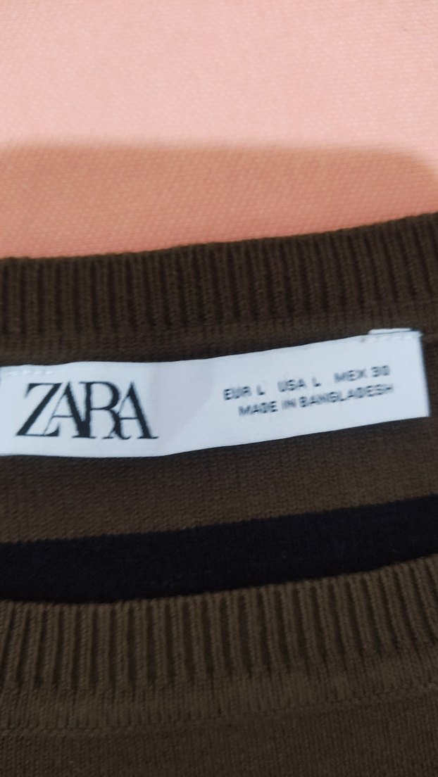 Kahverengi Siyah Çizgili Triko Kazak - Görsel 2