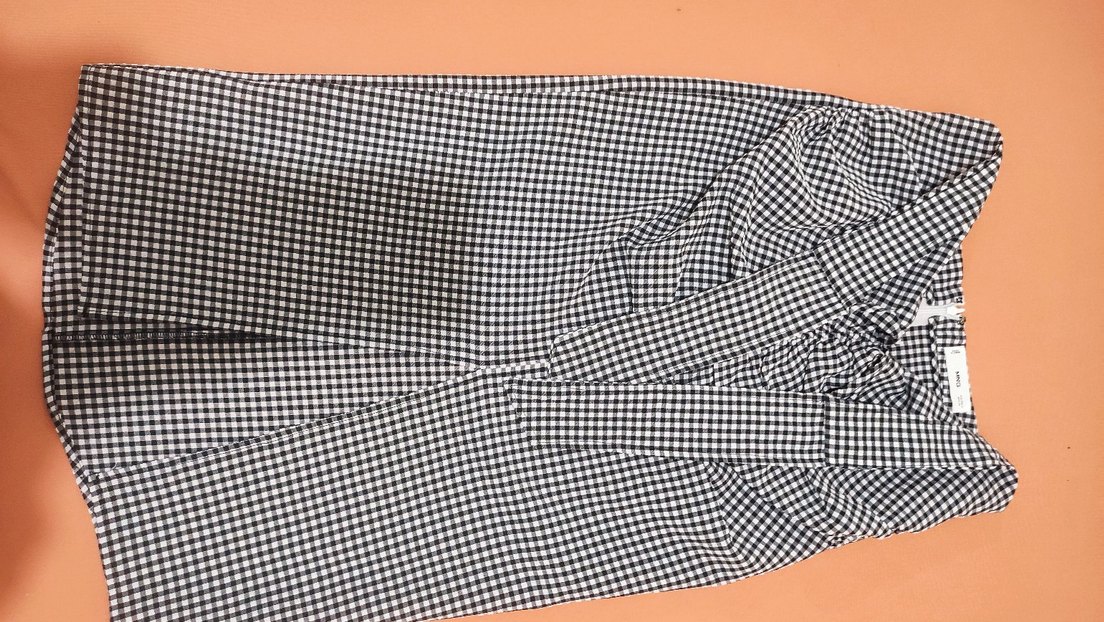 Gri Ekose Drapeli Midi Etek - Görsel 3