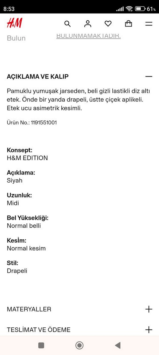 Drapeli Siyah Kadın Midi Etek - Görsel 2