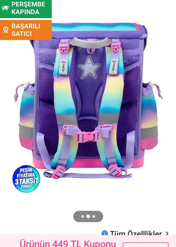 belmil rainbow ombre ortapedik mıknatıslı okul çantası - Görsel 8