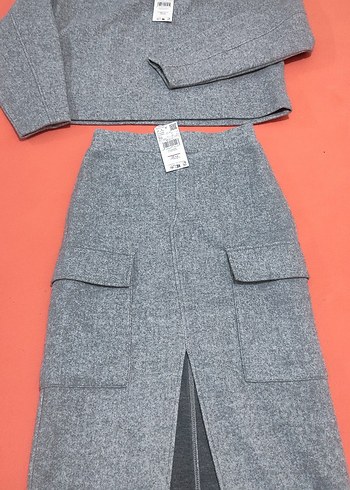 Gri Kadın Uzun Yüksek Yakalı Oversize Kaban - Görsel 2