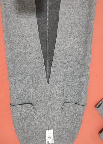 Gri Kadın Uzun Yüksek Yakalı Oversize Kaban - Görsel 6