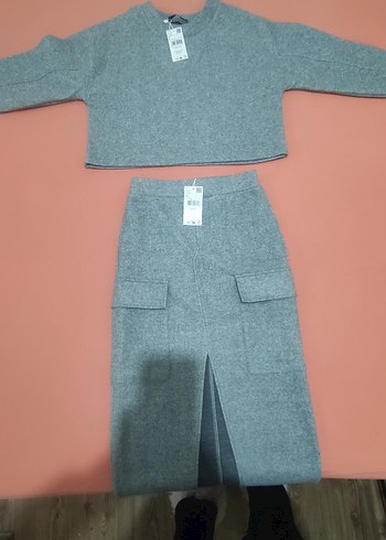 Gri Kadın Uzun Yüksek Yakalı Oversize Kaban - Görsel 5