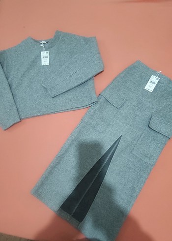 Gri Kadın Uzun Yüksek Yakalı Oversize Kaban - Görsel 3