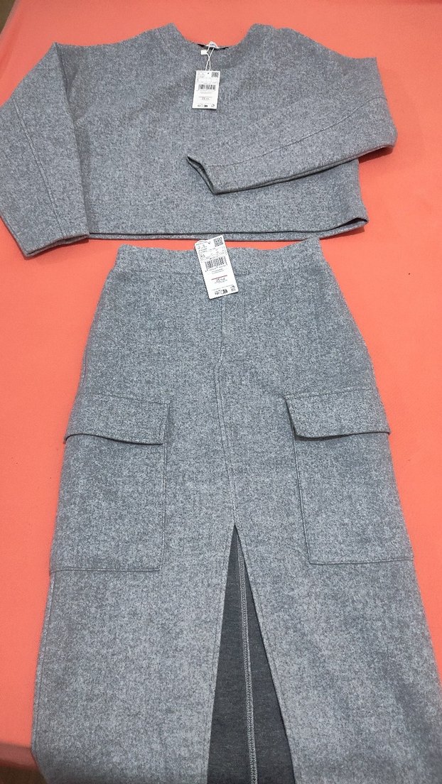 Gri Kadın Uzun Yüksek Yakalı Oversize Kaban - Görsel 2