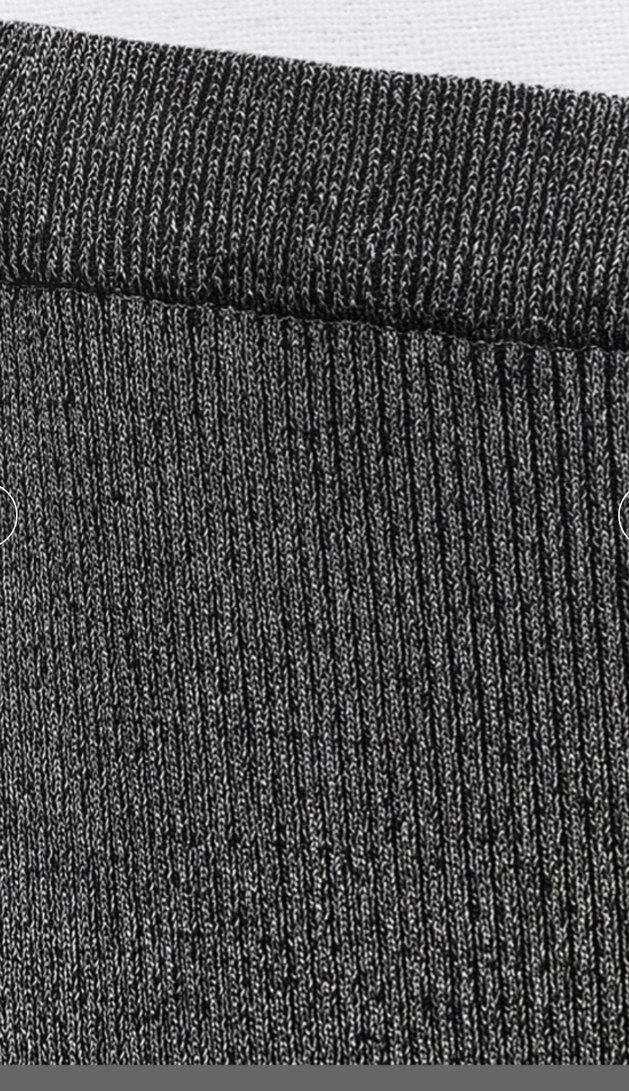 zara gümüş parıltılı simli triko etek bluz takım - Görsel 3