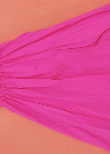 Pembe Uzun Drapeli Bohem Kadın Elbise - Görsel 8