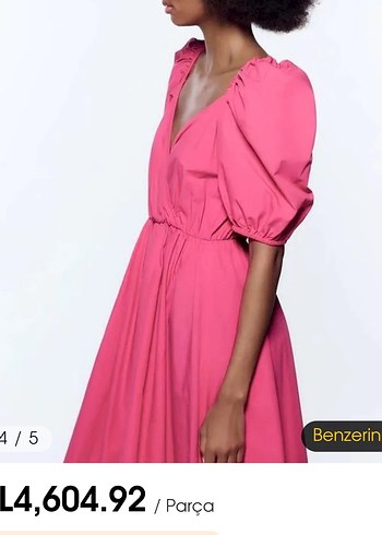 Pembe Uzun Drapeli Bohem Kadın Elbise - Görsel 4