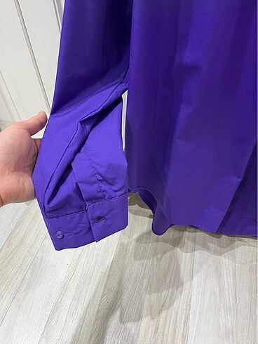 xl Beden mor Renk DÜĞMESİZ RAHAT KALIP MOR KADIN GÖMLEĞİ