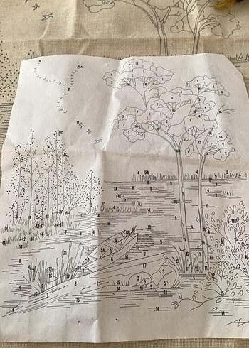 Stitchery Sonbahar Temalı Nakış işi tablo iplikleri var