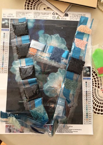  Beden Renk Çiçek Temalı 30x40 cm Puzzle elmas taşlı