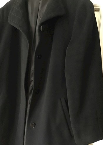 Düğmeli Siyah  Midi Palto  yurtdışıdan alındı - Görsel 3