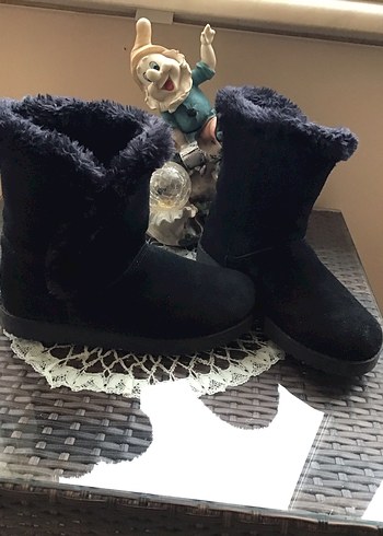 Siyah Kürklü Dolgu Topuklu Süet Bot - Görsel 3