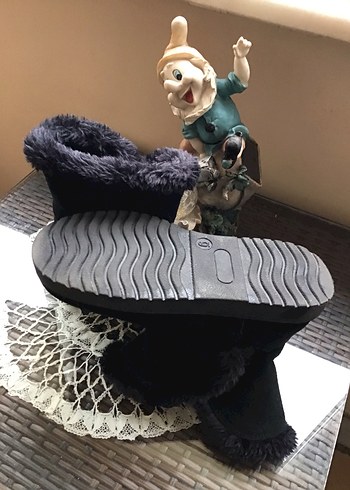 Siyah Kürklü Dolgu Topuklu Süet Bot - Görsel 7