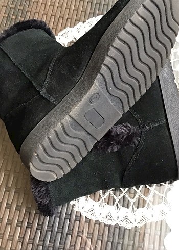 Siyah Kürklü Dolgu Topuklu Süet Bot - Görsel 8