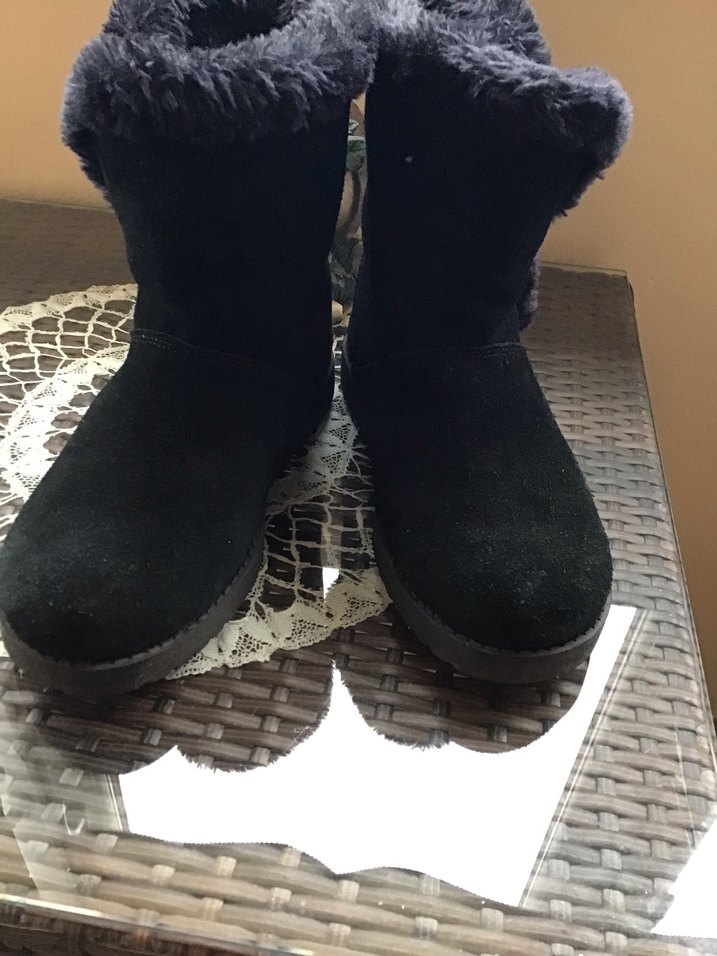 Siyah Kürklü Dolgu Topuklu Süet Bot - Görsel 2