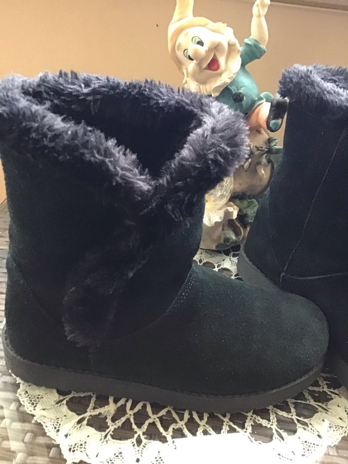 Siyah Kürklü Dolgu Topuklu Süet Bot - Görsel 4