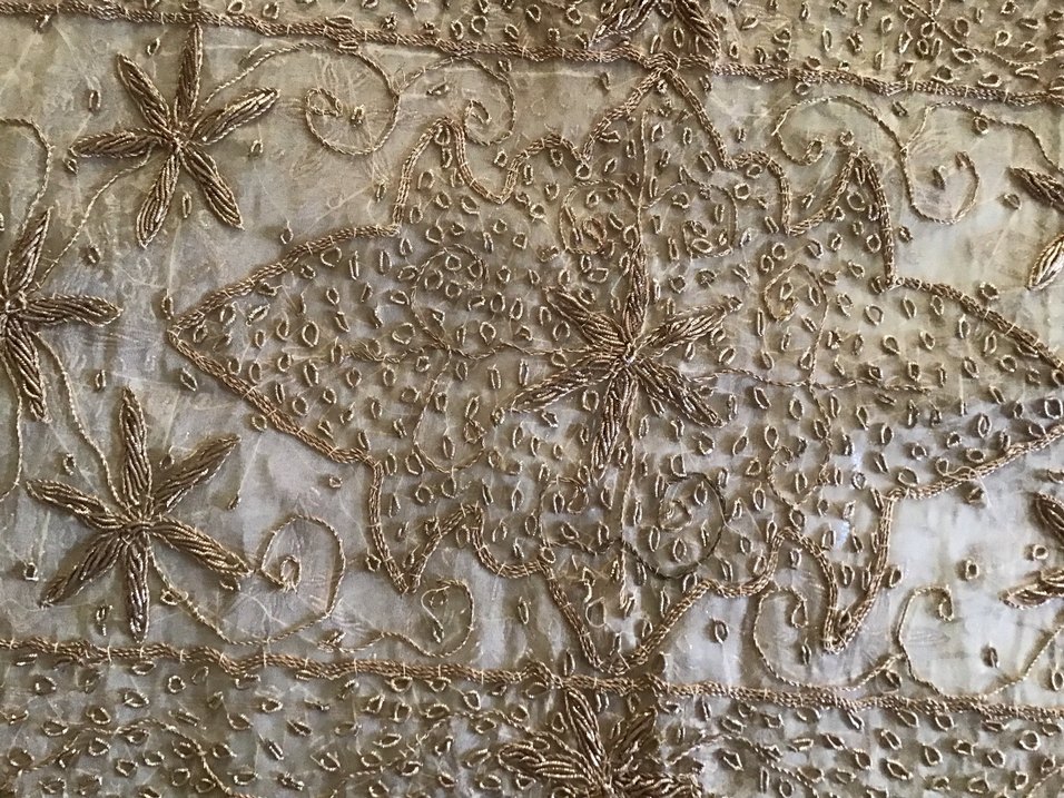 İşlemeli Bej Bohem fiskos masa işin  4 parça - Görsel 4