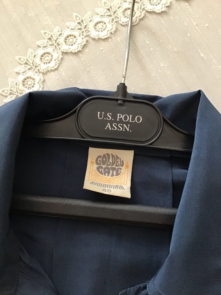 Lacivert Düğmeli Uzun Kollu Kadın Gömlek - Görsel 4