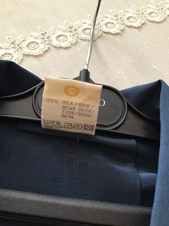 Lacivert Düğmeli Uzun Kollu Kadın Gömlek - Görsel 3