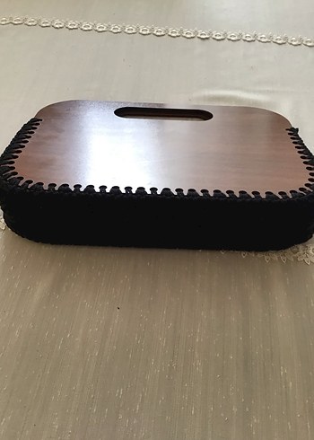 El İşlemeli Gül Desenli Ahşap çanta - Görsel 2