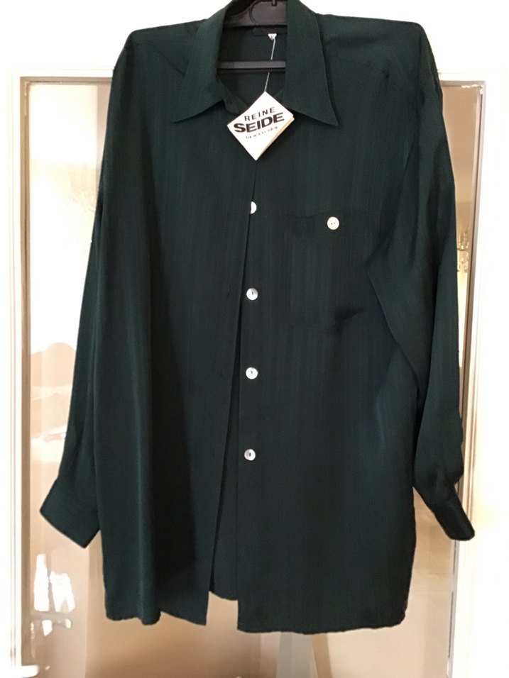 Düğmeli Kadın Gömlek koyu yeşil - Görsel 3