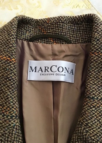 Düğmeli Kahverengi Midi Yün Ceket bayan ceket - Görsel 4