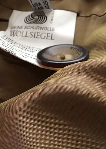 Düğmeli Kahverengi Midi Yün Ceket bayan ceket - Görsel 7