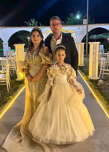 Dantel Detaylı Straplez Çiçekli Bohem Kız Elbisesi - Görsel 6