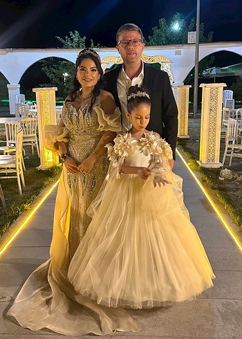 Dantel Detaylı Straplez Çiçekli Bohem Kız Elbisesi - Görsel 5