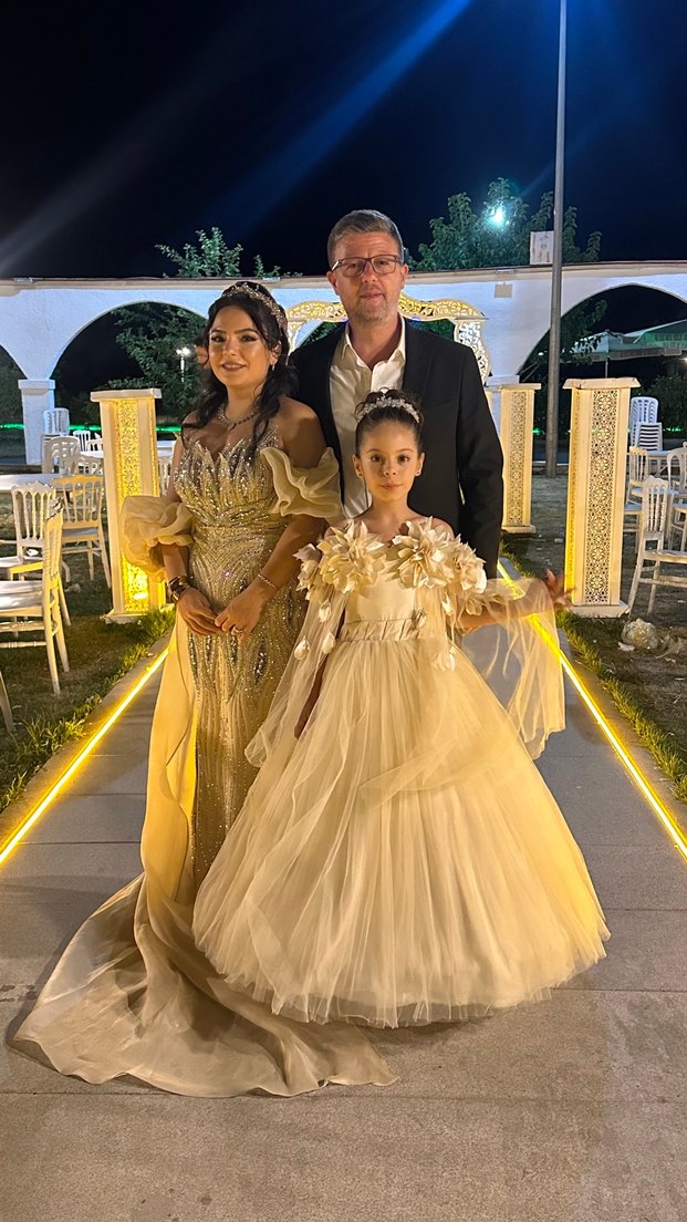 Dantel Detaylı Straplez Çiçekli Bohem Kız Elbisesi - Görsel 2