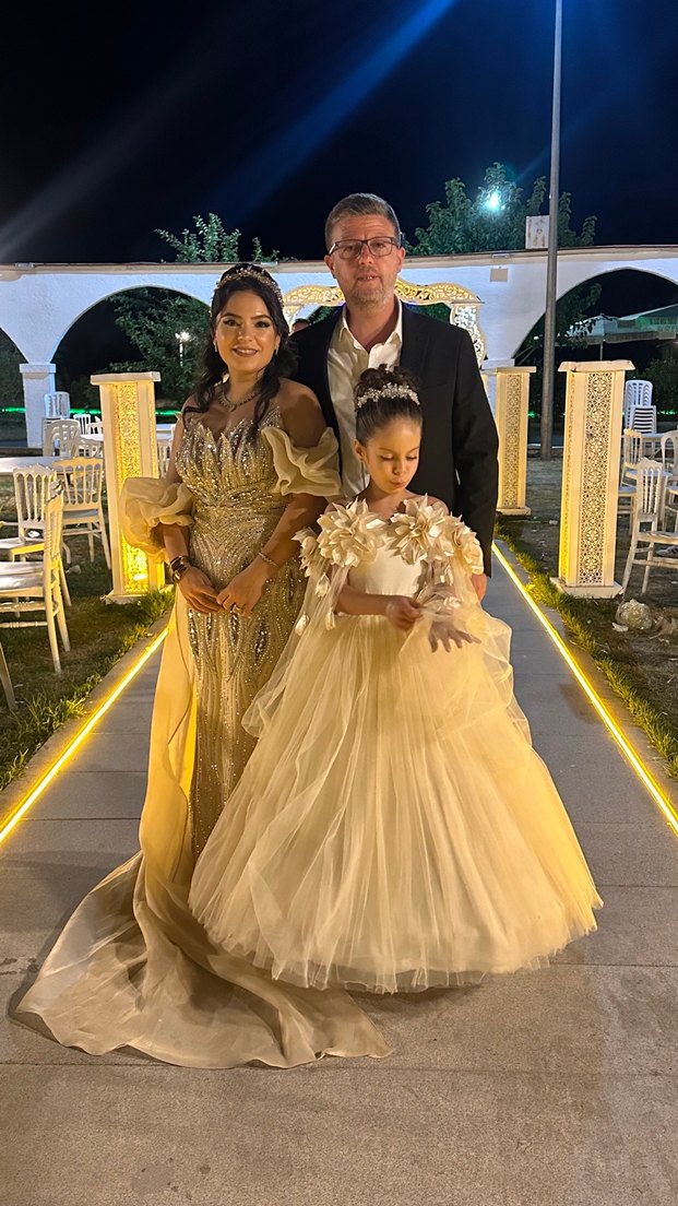 Dantel Detaylı Straplez Çiçekli Bohem Kız Elbisesi - Görsel 5