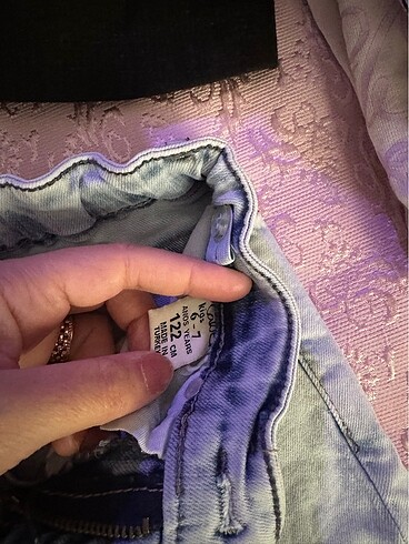 6 Yaş Beden mavi Renk Taşlı kot pantolon