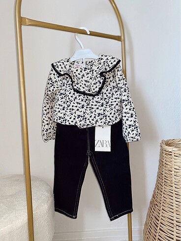 Zara çocuk siyah mom jean