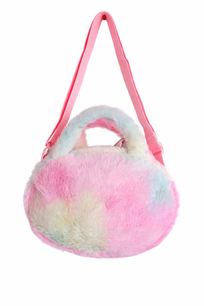 Renkli Nakışlı Kürklü Unicorn Çanta - Görsel 2