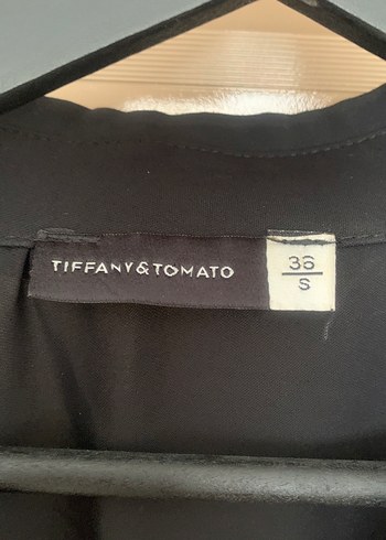 Tiffany Tomato Siyah Salaş Midi Kadın Gömlek