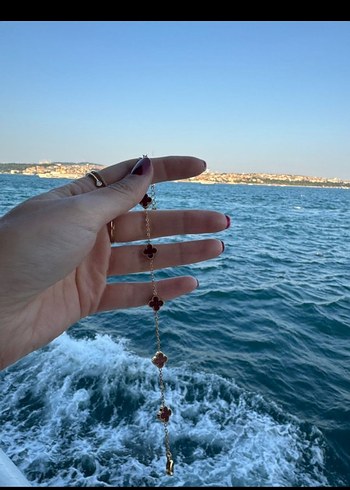 VAN CLEEF MİNİMAL BORDO BİLEKLİK ÇELİK