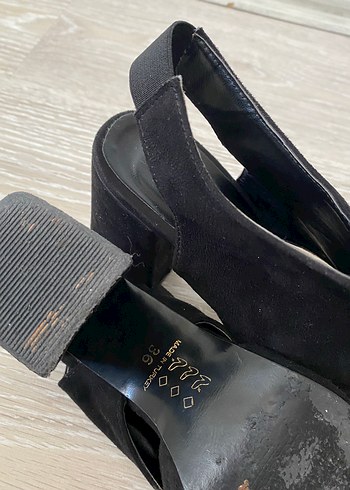 Siyah Süet Platform Topuklu Kadın Ayakkabı - Görsel 5