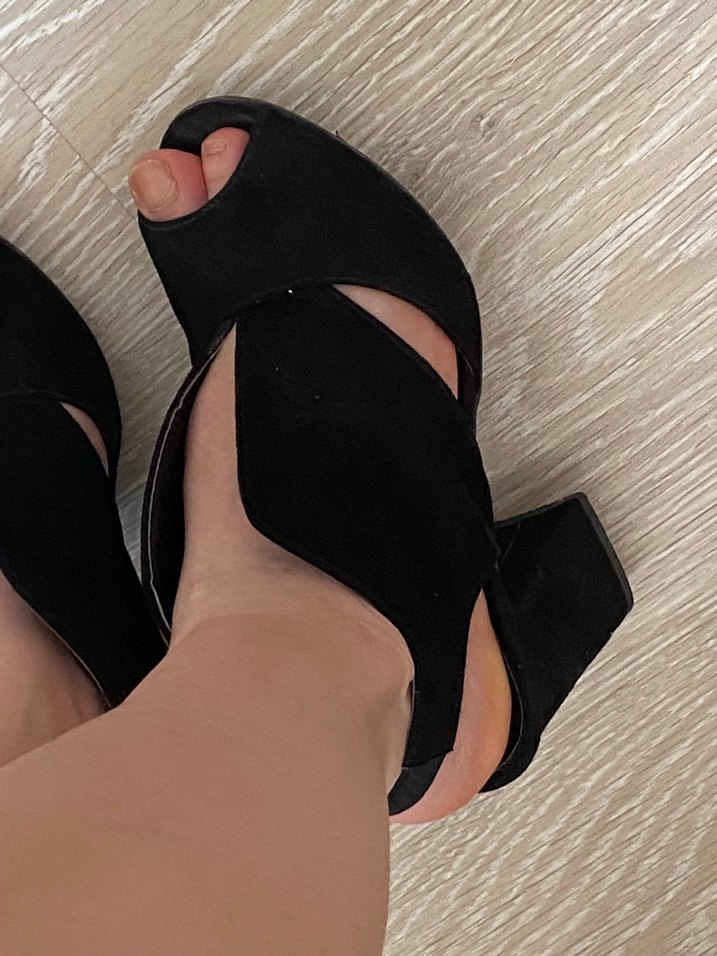 Siyah Süet Platform Topuklu Kadın Ayakkabı - Görsel 2