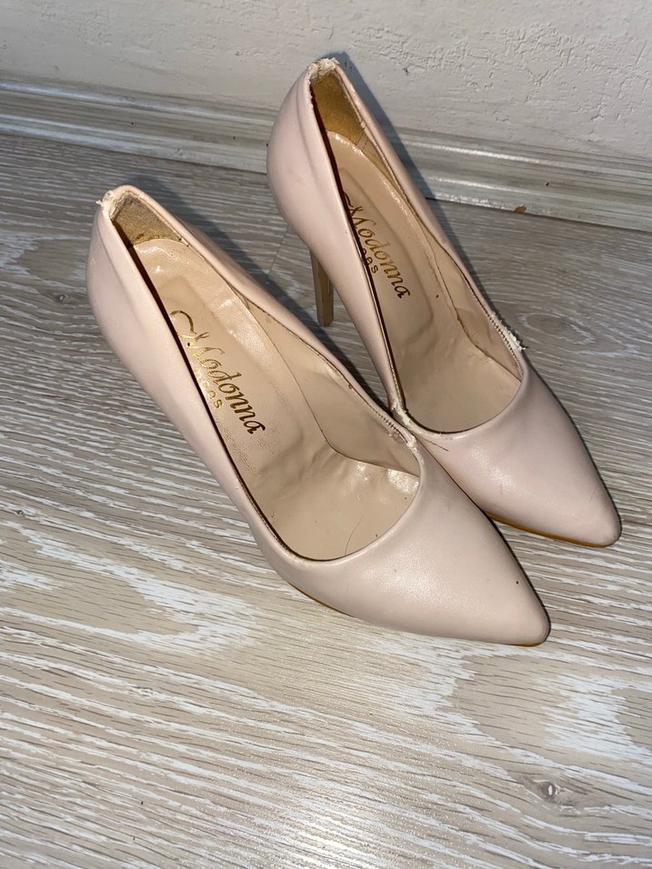 Bej Deri Stiletto Topuklu Kadın Ayakkabı - Görsel 3